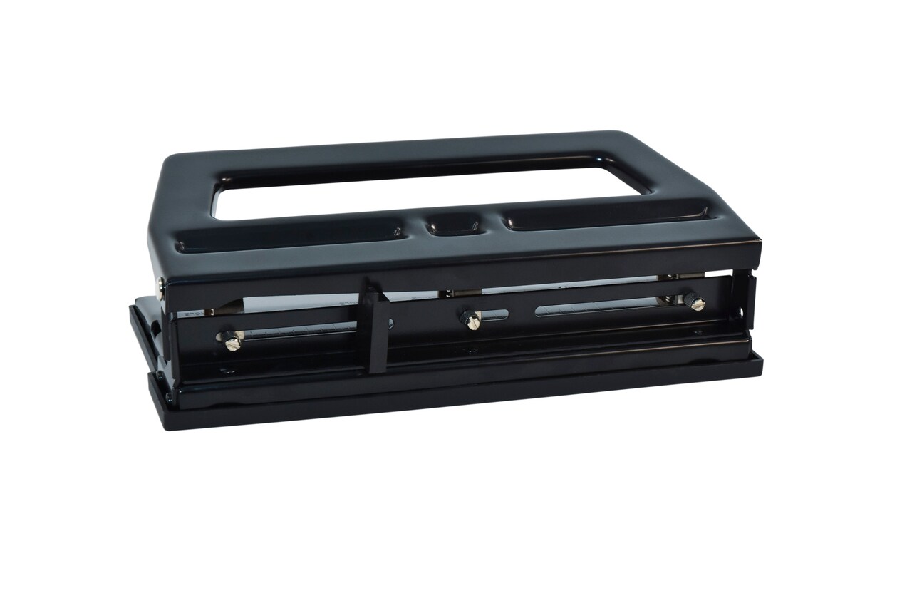 School Smart 3-Hole Heavy Duty Punch, 40 Sheet Capacity, 9/32 Inches, Black